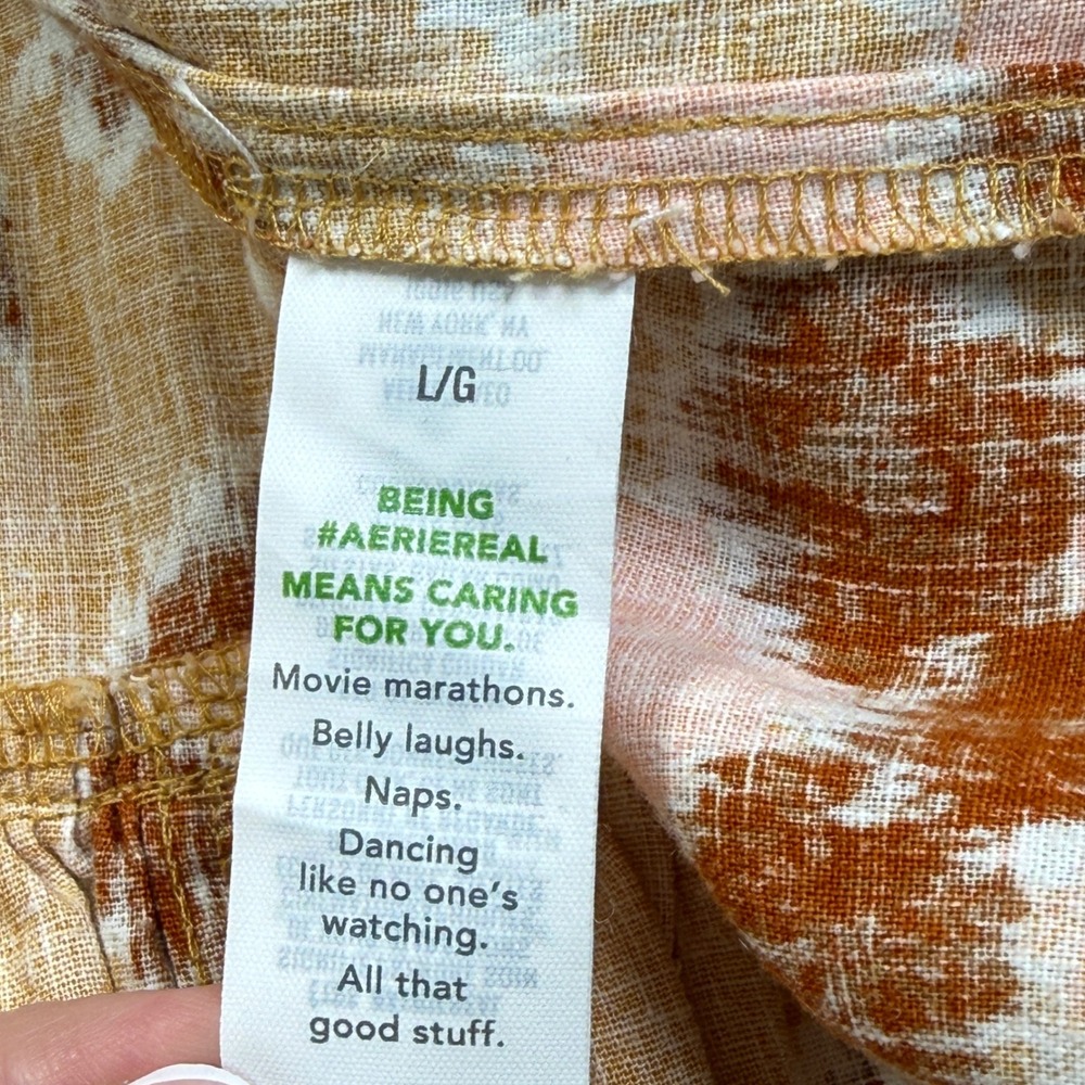 Aerie High Low Halter Linen Blend Maxi Sun Dress NWOT L Yellow Floral Braided - Picture 7 of 9